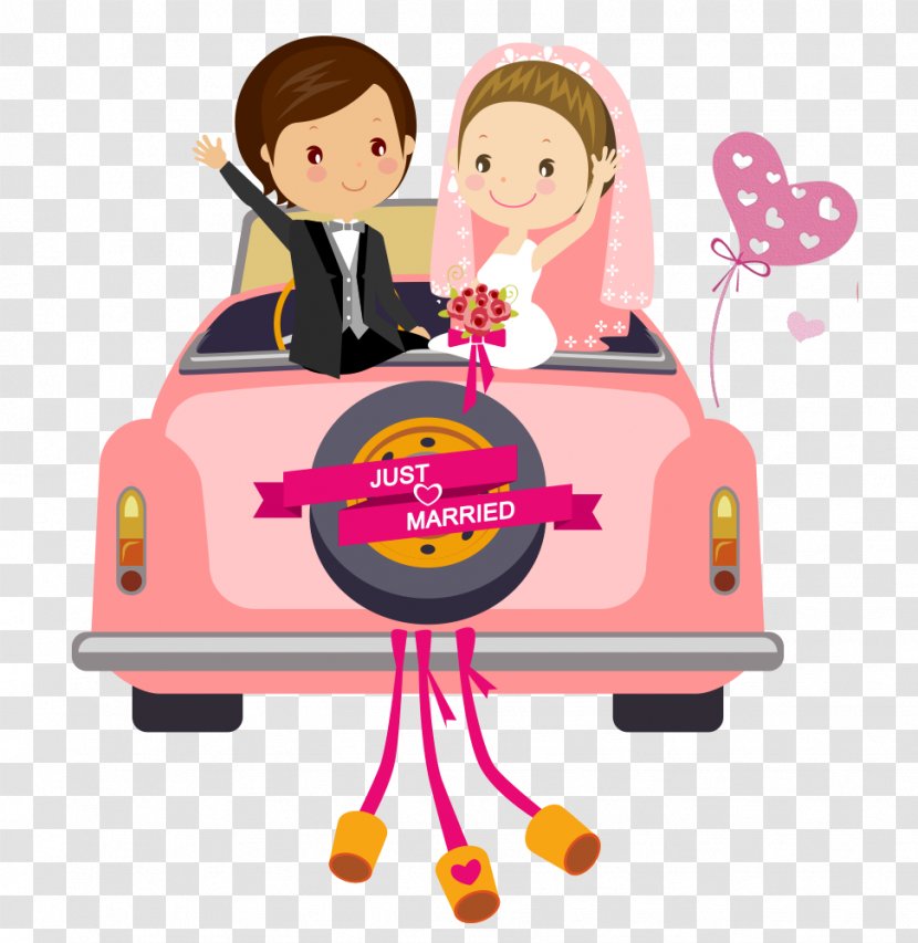 Wedding Invitation Cartoon Illustration - The New Car Transparent PNG