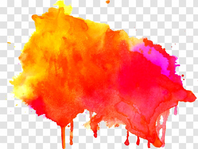 Ink Watercolor Effect - Tgi Friday S - Orange Transparent PNG