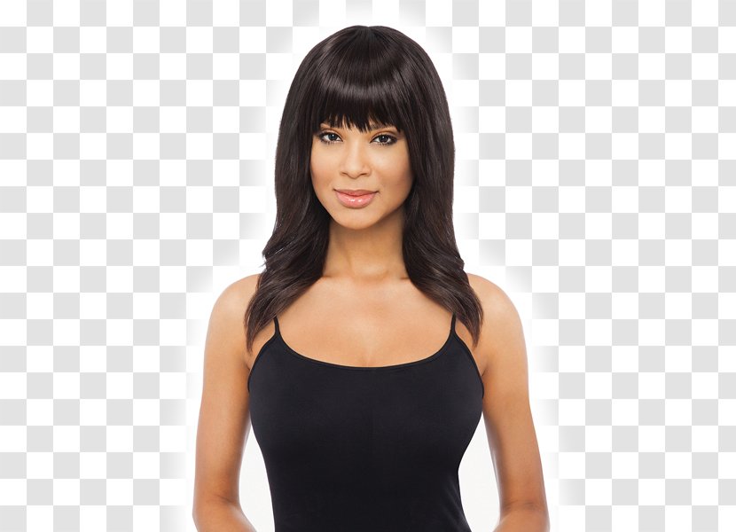 Lace Wig Black Hair Bangs Artificial Integrations - Human Color Transparent PNG