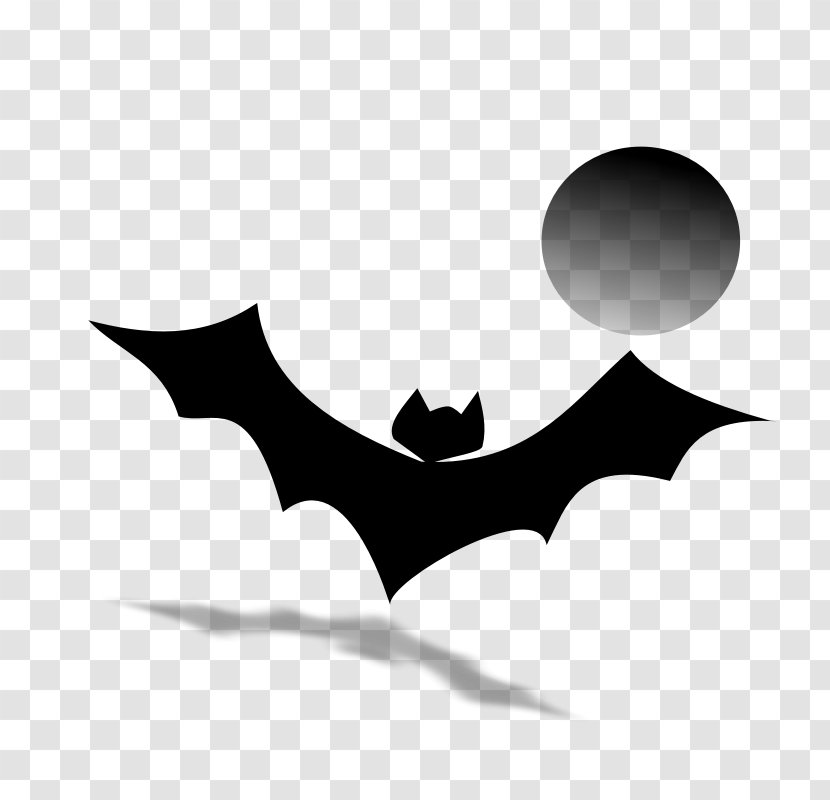 Bat Poster Design Logo Wall - Blackandwhite Transparent PNG