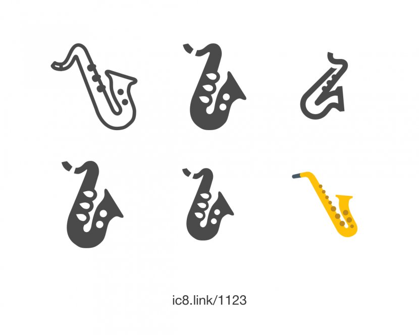 Saxophone Font - Heart Transparent PNG