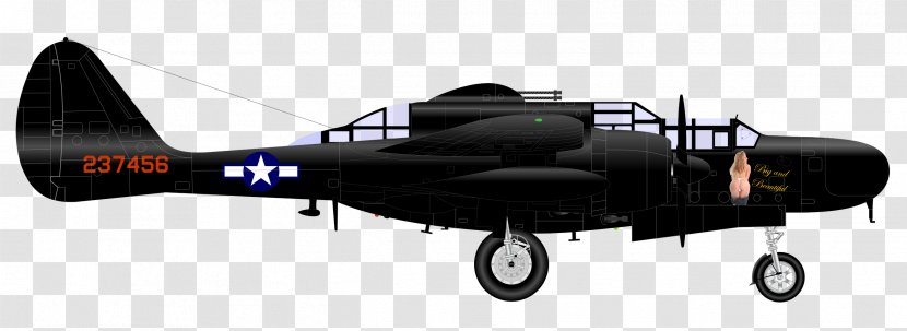 Airplane Northrop P-61 Black Widow Fixed-wing Aircraft Fairchild Republic A-10 Thunderbolt II Clip Art - Mode Of Transport - Vintage Military Cliparts Transparent PNG