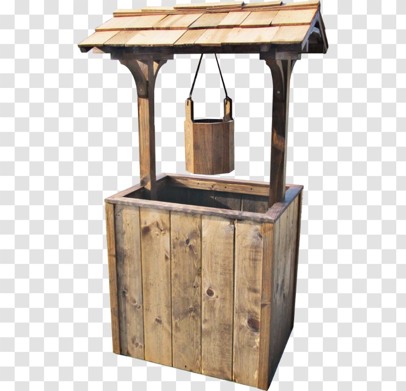 Wood Flower Box Water Well Bucket Transparent PNG