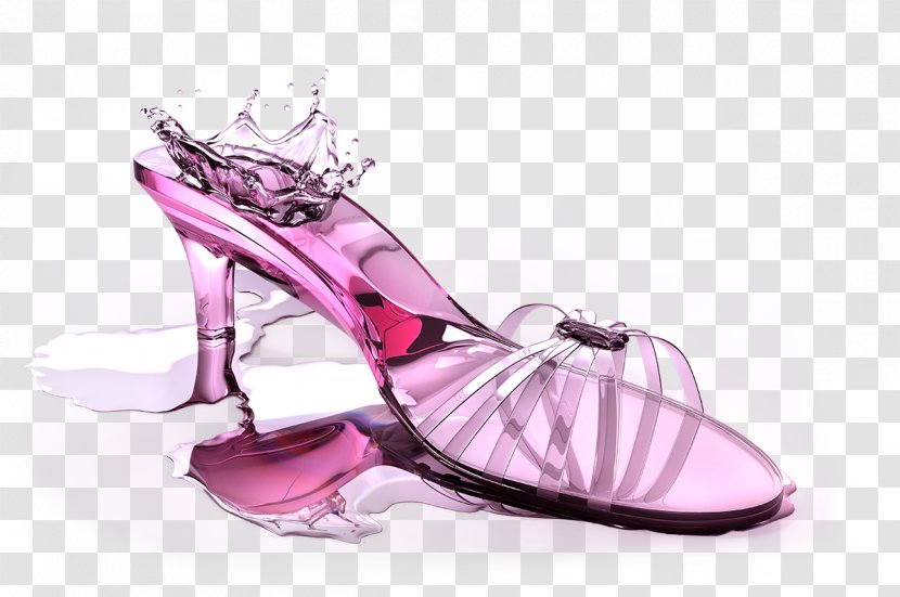 Slipper Shoe High-heeled Footwear Flip-flops - Ice Crystals High Heels Transparent PNG