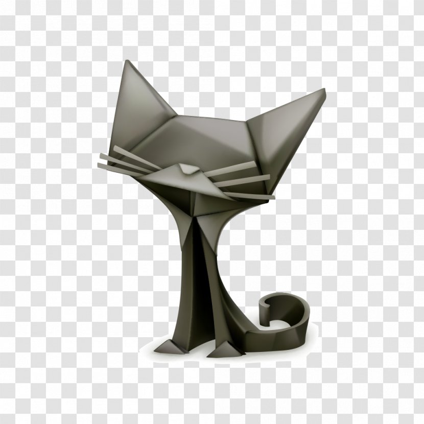 Origami Paper Clip Art - Cat Transparent PNG