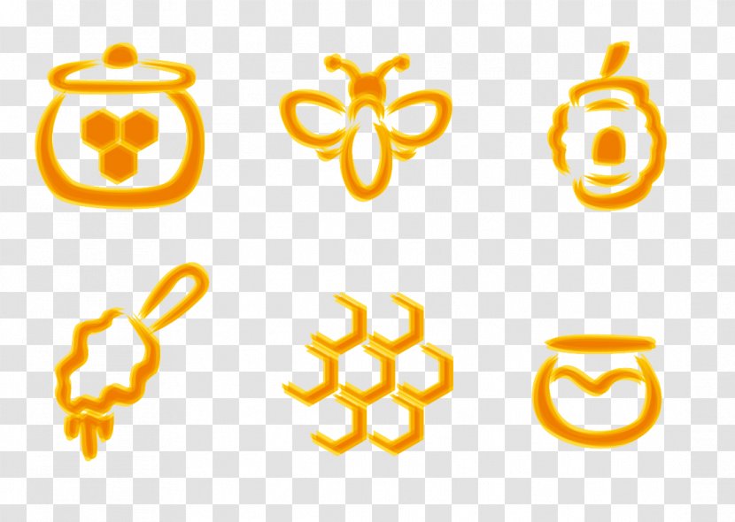 Honey Bee Euclidean Vector - Yellow - Stick Figure Transparent PNG
