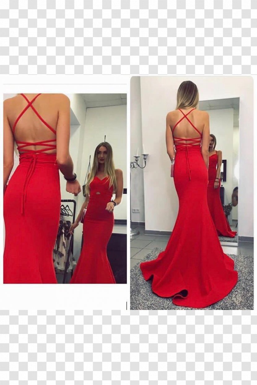 Dress Red Satin Gown Clothing - Shoulder Transparent PNG