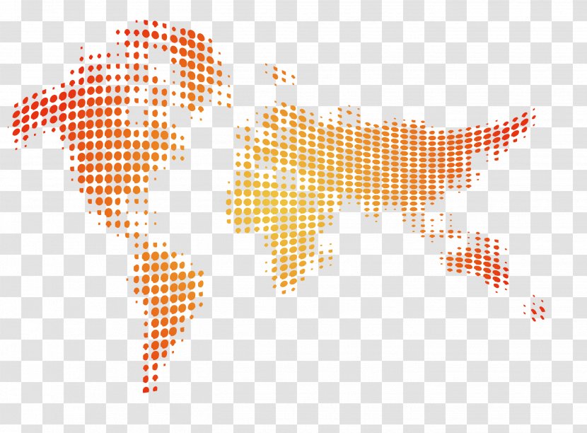 Color World Map Organization - Orange - Vector Mosaic Plate Transparent PNG