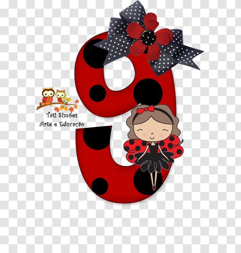 Square Number Ladybird Beetle Digital Data Christmas Ornament - Label - Joaninha Transparent PNG