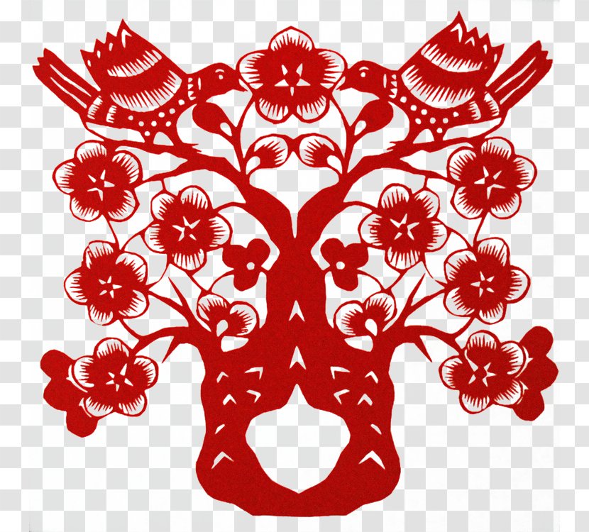 Papercutting Chinese New Year Paper Cutting Fu - Flower - Creative Paper-cut Festive Videos Transparent PNG