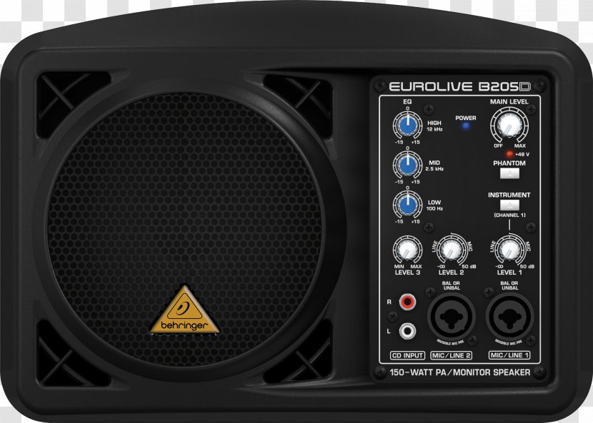 BEHRINGER Eurolive B2 Series Loudspeaker Powered Speakers Public Address Systems - Studio Monitor - Electronic Device Transparent PNG