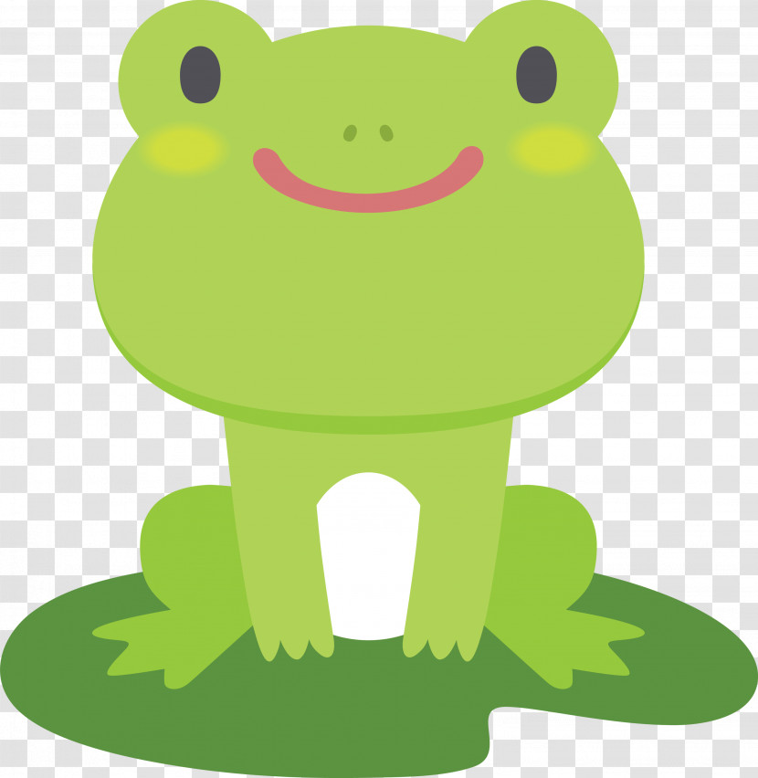 Green Frog Cartoon True Frog Toad Transparent PNG