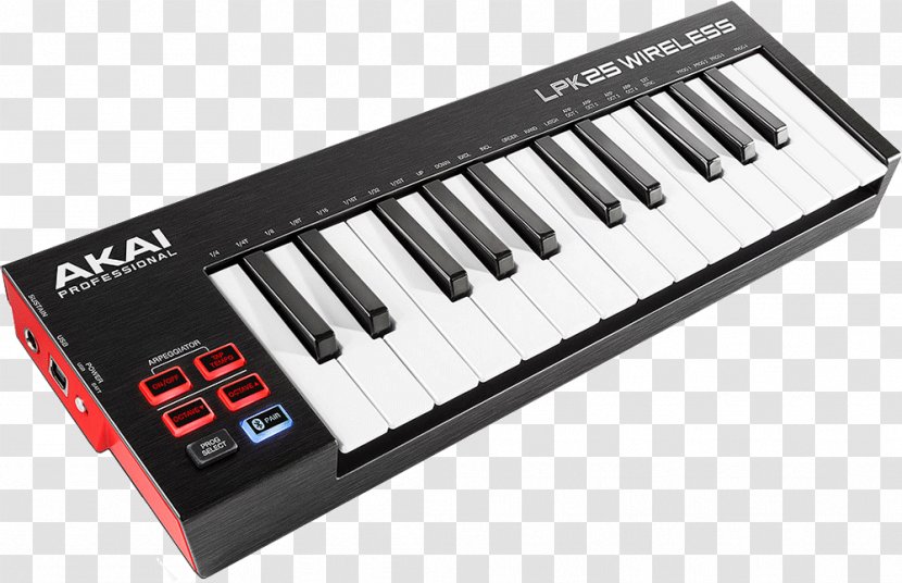 Akai Professional LPK25 Computer Keyboard MIDI Controllers - Digital Piano - Sound Card Transparent PNG
