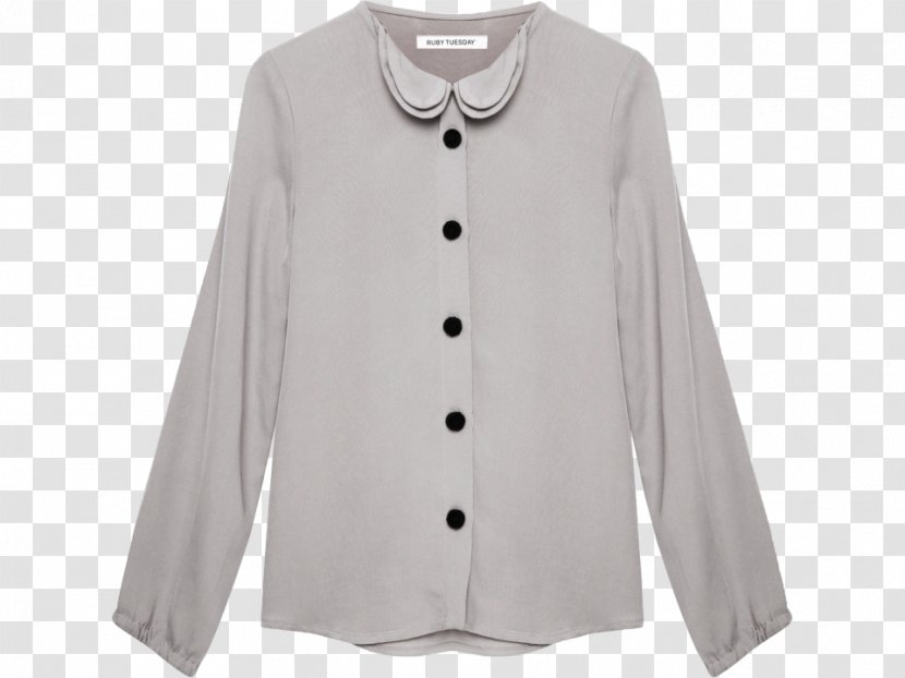Sleeve Collar Blouse Button Jacket - Clothing Transparent PNG