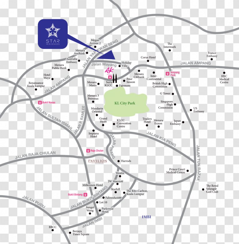 Grand Hyatt Kuala Lumpur Bukit Bintang Suria KLCC Map Transparent PNG