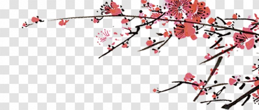 Chinese Dream Ink - Brush - Plum Flower Transparent PNG