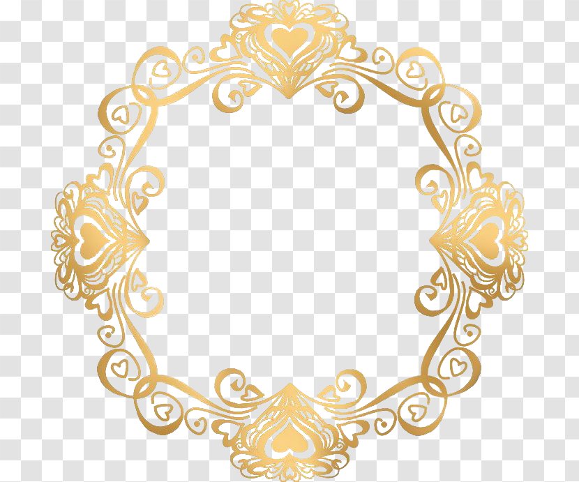 Wedding Invitation Gold Picture Frame - Ornament - European Border Love Transparent PNG