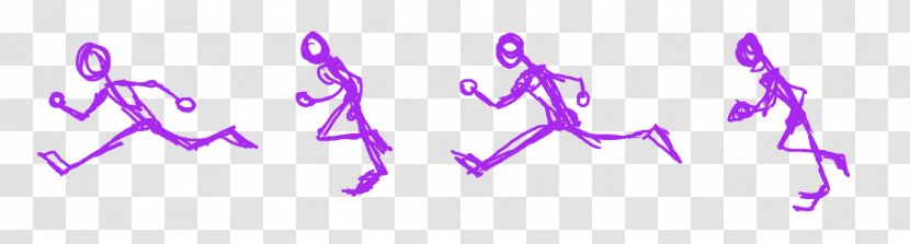 Animation Running Walk Cycle - Purple Transparent PNG