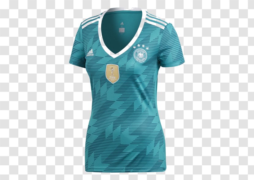 2018 World Cup Germany National Football Team Women's Jersey Adidas - Turquoise Transparent PNG