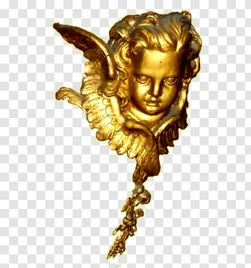 01504 Bronze Mythology Gold Angel M - Fictional Character Transparent PNG