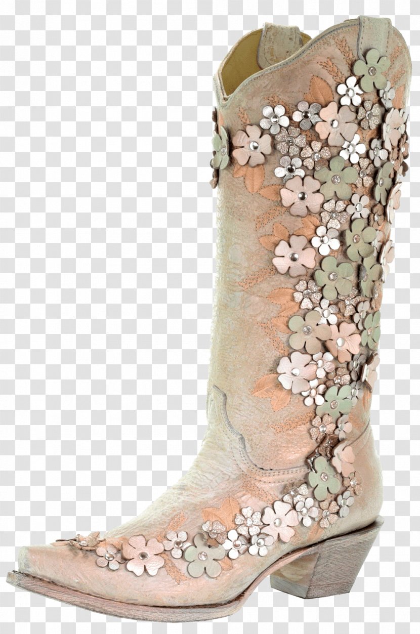 Cowboy Boot Embroidery Shoe Fashion - Beige - Gucci Shoes For Women Flowers Transparent PNG