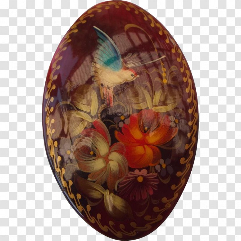 Easter Egg Christmas Ornament Oval - Hand-painted Birds Transparent PNG