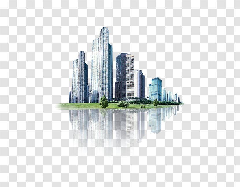 Huangjiang, Guangdong High-rise Building Architectural Engineering City - Water - Reflection Transparent PNG