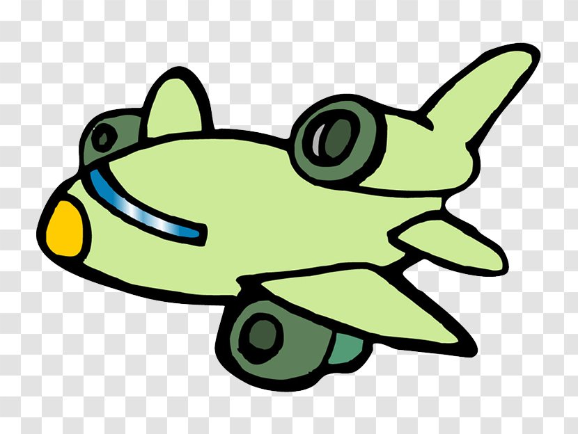 Airplane Cartoon Drawing - Vehicle - Green Transparent PNG