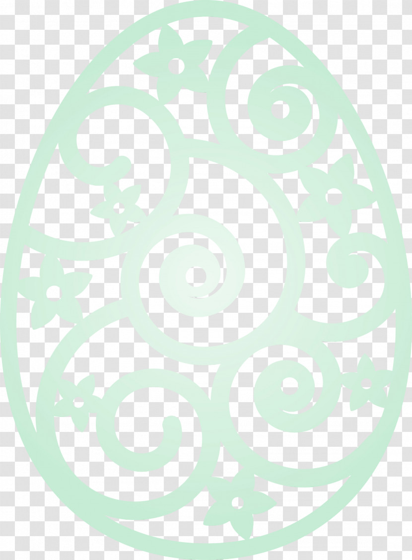 White Turquoise Pattern Circle Ornament Transparent PNG