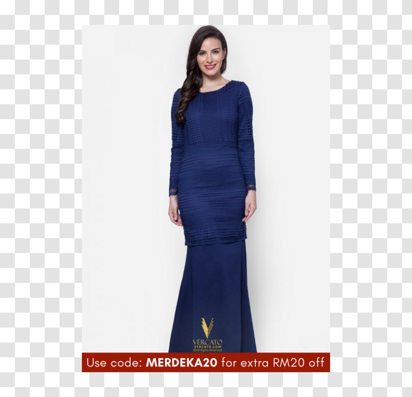 Navy Blue Baju Kurung Dress Fashion - Photo Shoot Transparent PNG