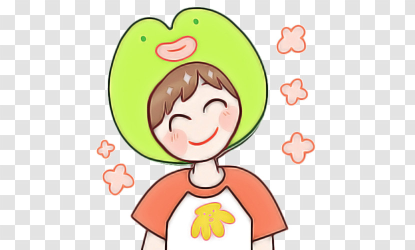 Cartoon Green Cheek Happy Smile Transparent PNG