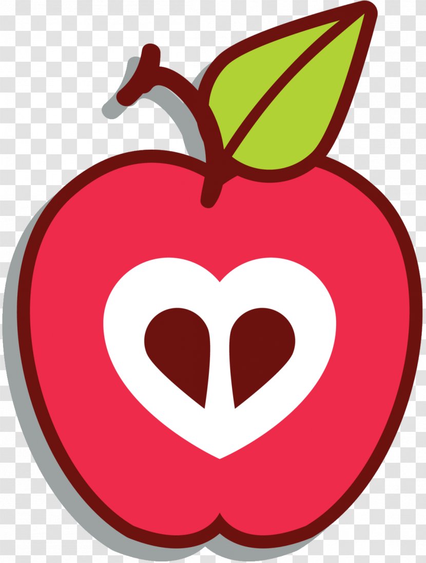 Clip Art Apple Heart - Cartoon Transparent PNG