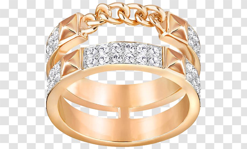 Ring Swarovski AG Gold Plating Jewellery - Jewelry Golden Rings Transparent PNG