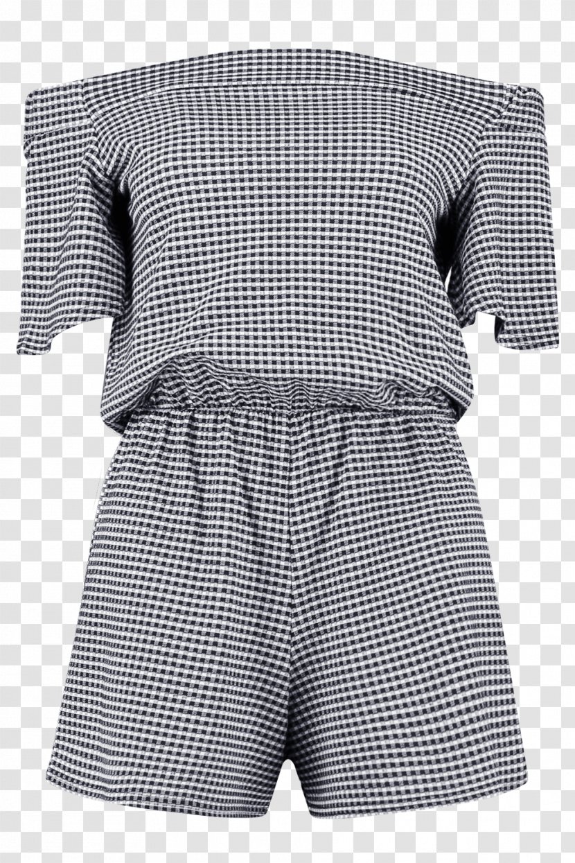 Playsuit Clothing Sleeve T-shirt Shoulder - Neckline - Gingham Transparent PNG