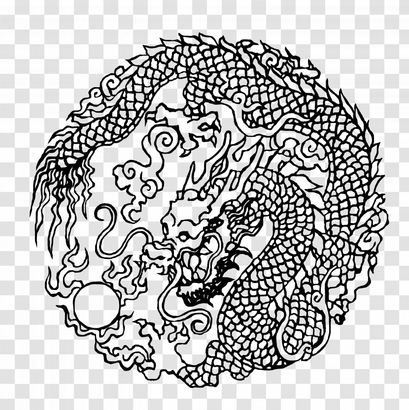 Shenmue Chinese Dragon Video Games Decorative Stamps - Bicycle Part - Line Art Transparent PNG