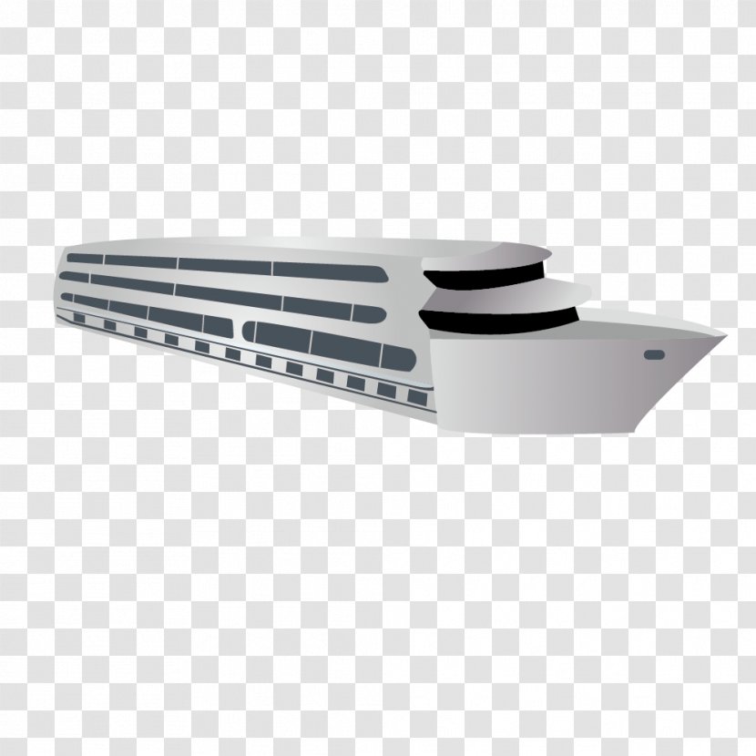 Cruise Ship Yacht - Boat - Vector Simple White Transparent PNG