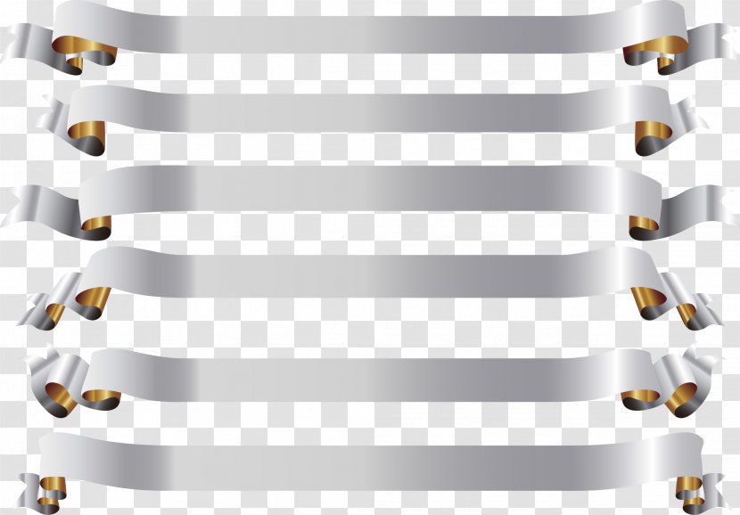 Silver Ribbon - Tags Transparent PNG