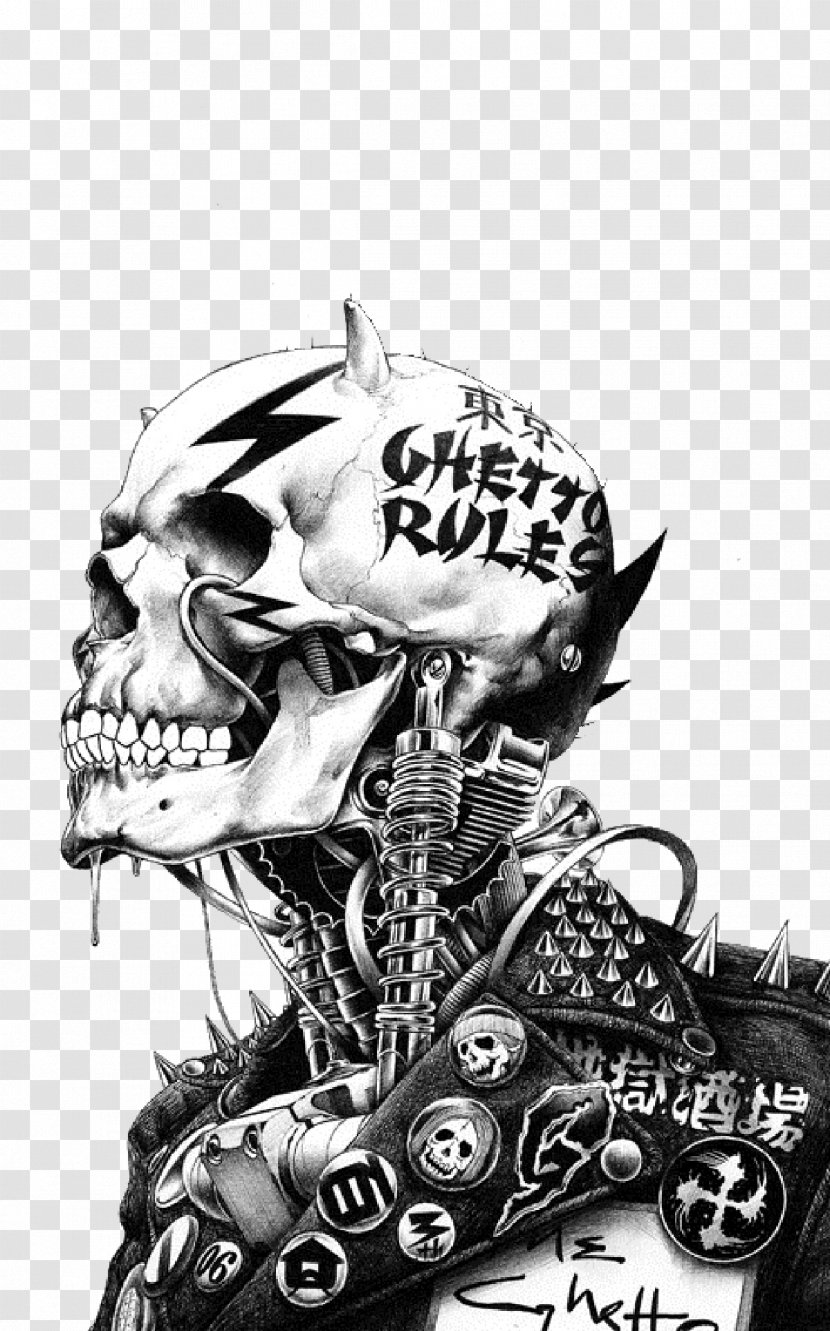 Punk Rock Drawing Skull Art Image Transparent PNG