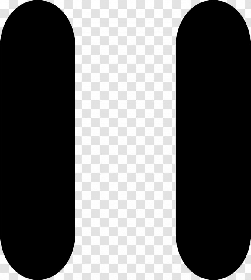 Pause Button - User Interface - Black And White Transparent PNG