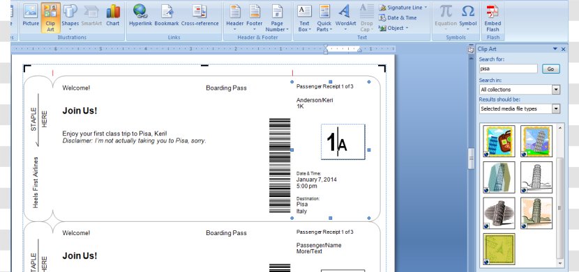 Wedding Invitation Flight Boarding Pass Airline Ticket Template - Area - Cliparts Transparent PNG