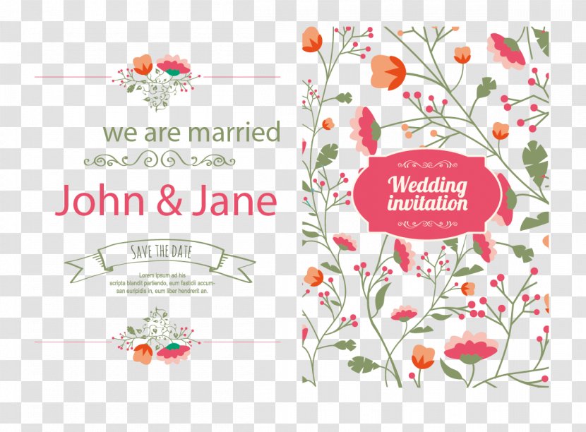 Wedding Invitation Flower Bouquet - Text - Invitations Transparent PNG