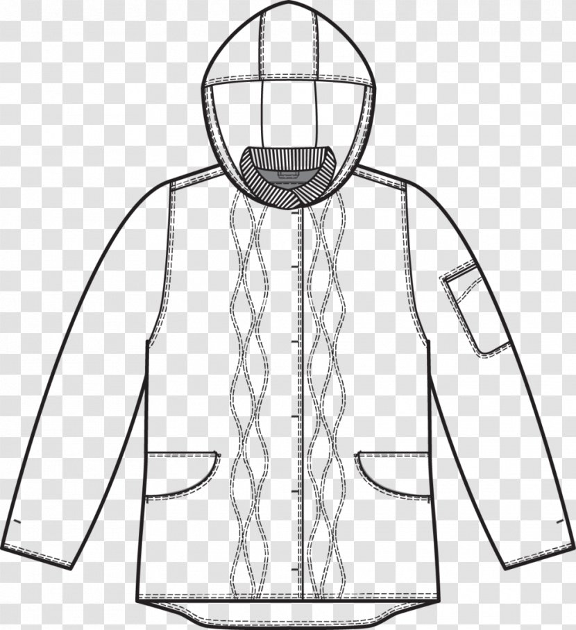 Technical Drawing Clothing Sketch - Black And White - Pattern Transparent PNG