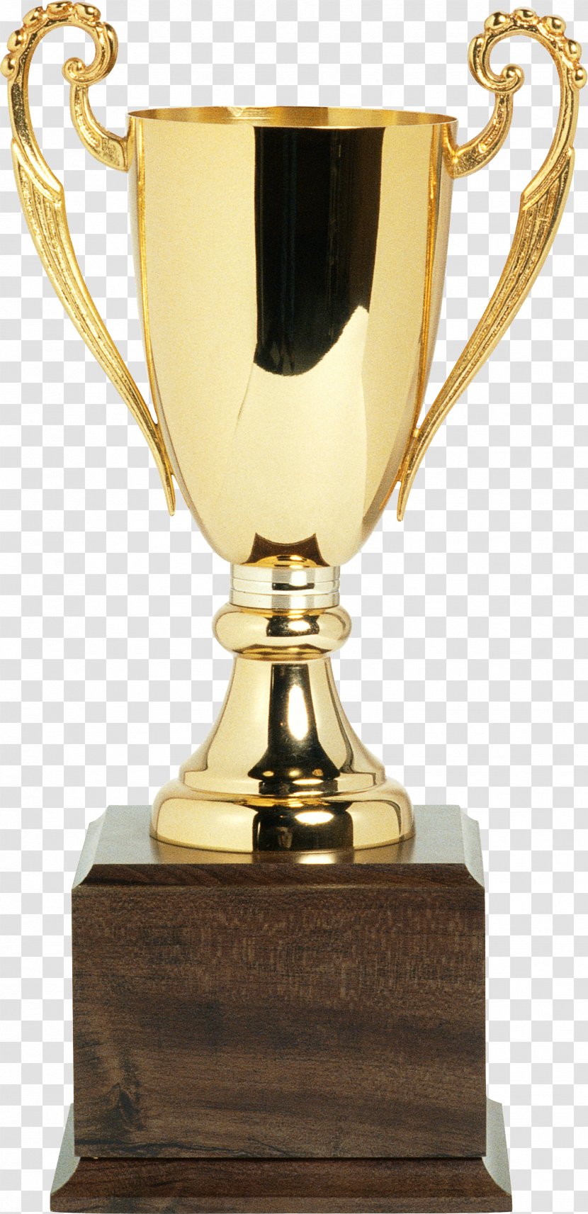 Microphone Trophy - Brass - Golden Cup Transparent PNG