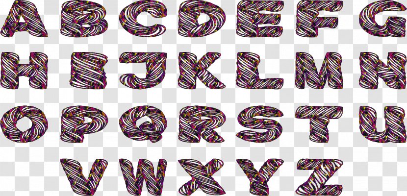 Purple Violet Body Jewellery Font - Jewelry - Alphabet Collection Transparent PNG