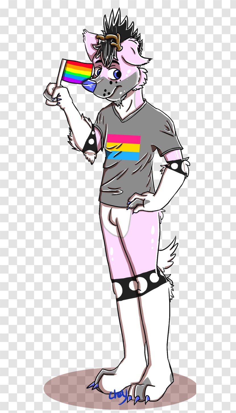Cartoon Furry Fandom Clip Art - Standing - Pansexual Pride Flag Transparent PNG