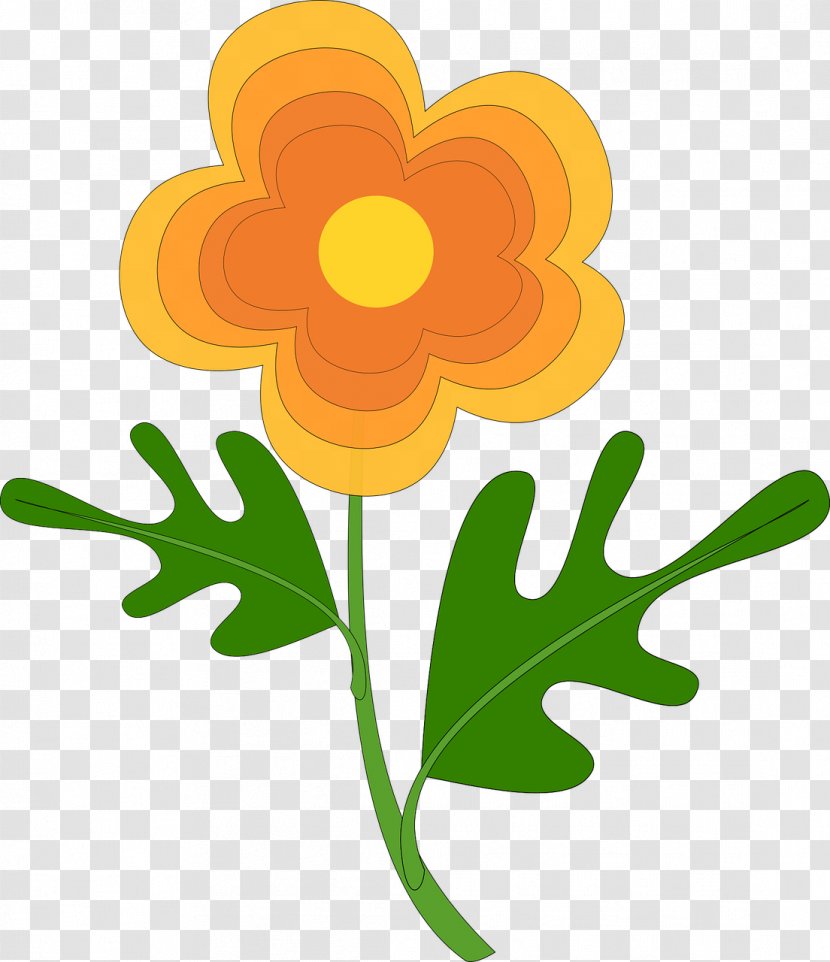 Clip Art Orange Flower Color Drawing - Sunflower Transparent PNG