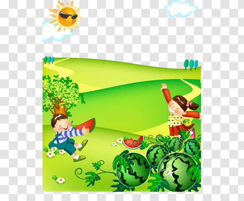Watermelon In Children - Tree - Silhouette Transparent PNG
