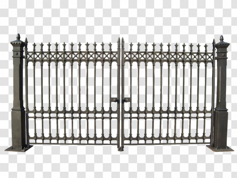 Gate Fence Clip Art - Image Tracing - Iron Railings Transparent PNG
