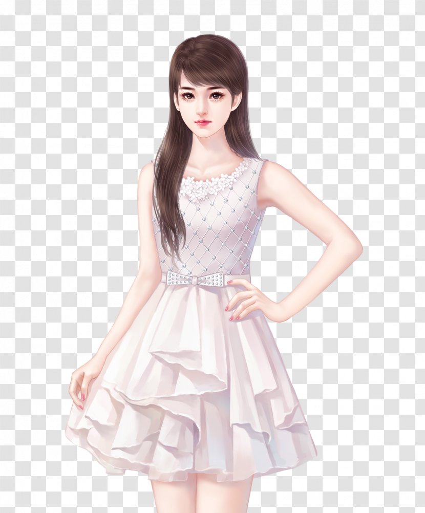 Skirt White Woman Tutu - Heart - Long-haired Transparent PNG