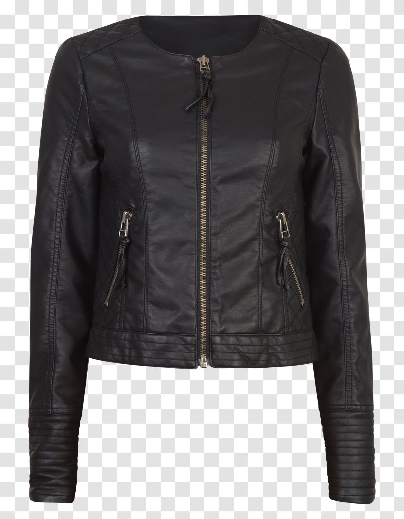 Leather Jacket Suede Clothing Fashion - Sleeve Transparent PNG